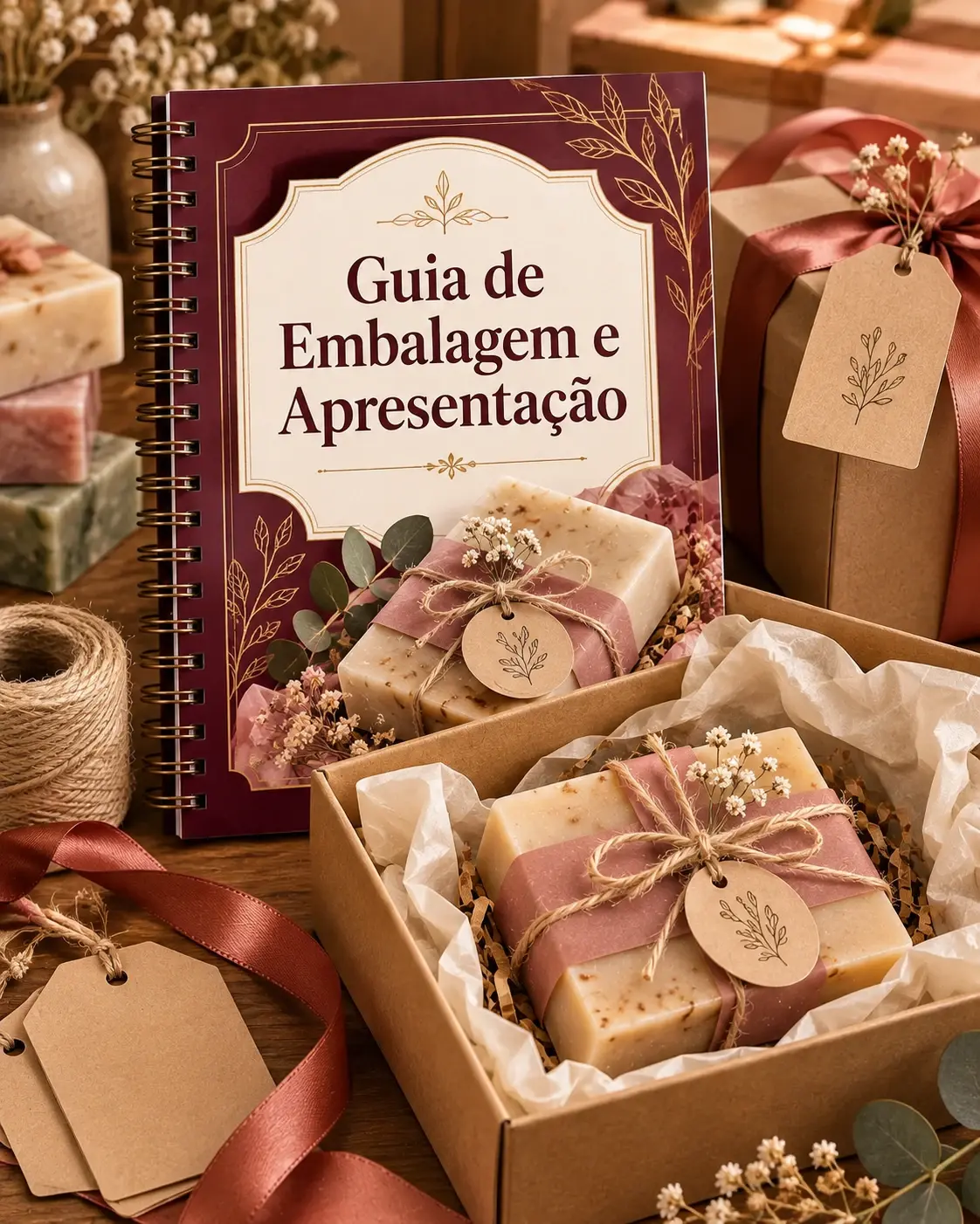 Mockup do bônus Guia de Embalagem e Apresentação.